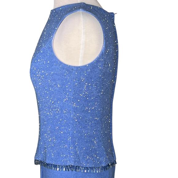 Scott McClintock Women’s Periwinkle Blue Gown with Sparkles & Beading Size 12 - Picture 11 of 15